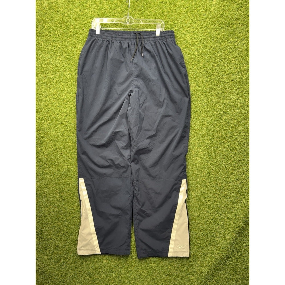 Vintage Reebok Track Pants Mens XL Windbreaker Lined Jogger Baggy 90s Y2K Blue